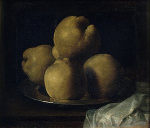 マルメロの皿のある静物 作： Francisco de Zurbaran