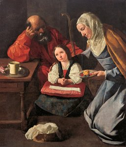 ズルバラン、フランシスコ、デ（1598-1664）の「聖母の幼年期」。油彩・キャンバス 作： Francisco de Zurbaran
