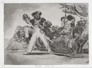 これは多すぎる！ （強いことです！）シリーズ「戦争の災害」から... 作： Francisco de Goya