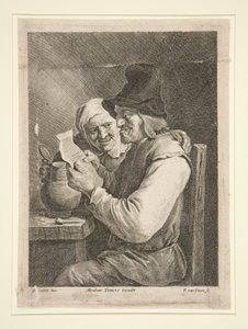 手紙を読むカップル 作： Franciscus van der Steen