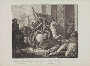 フランチェスコのスムグレヴィチ (1745-1807) によるキエフへの勇者ボレスワフの入国。 リトグラフ、18 世紀後半.. 個人蔵 作： Franciszek Smuglewicz