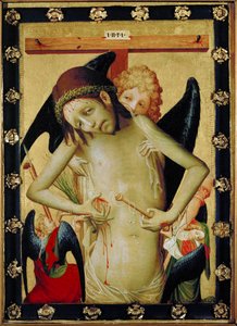 目的地茨の冠をかぶったキリスト（テンペラ、オーク材） 作： Francke Master