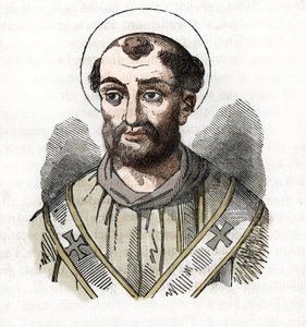Antiguidade: representação do Papa Fabiano (Fabian ou Fabian ou Fabianus) (236-250) Desenho de “Mistério do Vaticano” de Franco Mistrali 作： Franco Mistrali