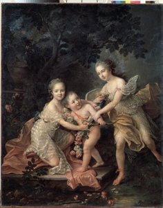 オルレアン公爵ルイ・フィリップの子供たち 作： Francois Hubert Drouais