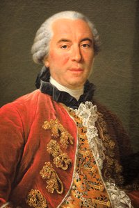 ブッフォン伯爵の肖像、キャンバスに油彩 作： Francois Hubert Drouais