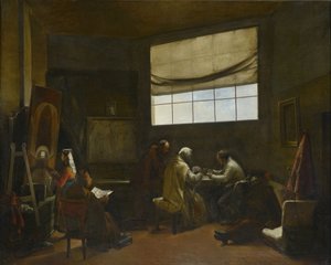 フランソワ マリウス グラネ (1775-1849) による芸術家のワーク ショップの絵画 薄暗い 80x100 cm ミュゼ デ ボザール パレ ロンシャン 作： Francois Marius Granet