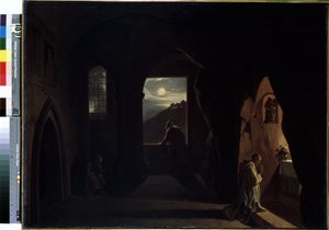 「洞窟の修道士」 (洞窟の修道士) フランソワ・マリウス・グラネ (1775-1849) による絵画 19 世紀初頭 薄さ 74.5x100 cm エルミタージュ美術館、サンクトペテルブルク 作： Francois Marius Granet