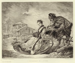 冬の楽しみ（刻印 作： Francois (after) Boucher