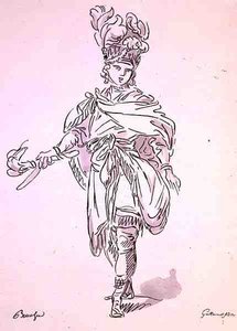 オペラ衣装（Menus Plaisirsコレクションより） A. Guillaumot Filsによる複製（カラーリトグラフ 作： Francois (after) Boucher