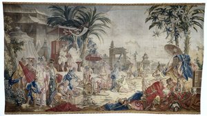 中国市場、マニュファクチュールRoyale de Beauvais 作： Francois (after) Boucher