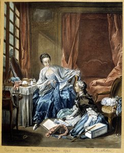 ブーシェが描いた絵の後のファッション商人 作： Francois (after) Boucher