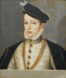 フランソワ・クルエ（学校）の側近によるフランス王シャルル9世（1550-1574）の肖像 16世紀末 - 木に油彩、31x26,5 - 個人蔵 作： Francois (school of) Clouet