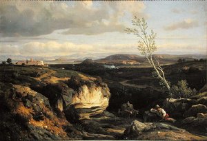 イタリアの風景 作： Francois Antoine Leon Fleury
