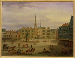 カンブレ、1780年頃のホテルデヴィル広場 作： Francois Aubert