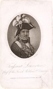 Toussaint Louverture（c.1743-1803）聖ドミンゴのフランス反乱軍の首長。 HD Symonds、1802（エッチングと彫刻） 作： Francois Bonneville