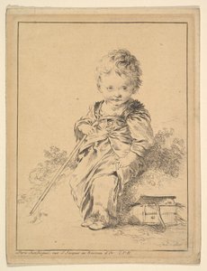 スタッフを抱きかかえる子供 作： François Boucher