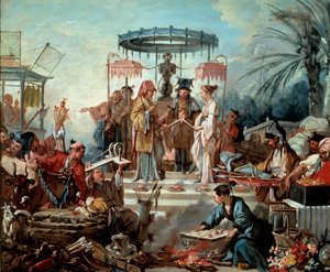 中国の結婚式風景 中国の皇帝の宮廷での結婚式。フランソワ・ブーシェ（1703-1770）による絵画 1740年 ブザンソン美術博物館 作： François Boucher