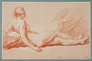 半身で横たわる女性モデル 作： François Boucher
