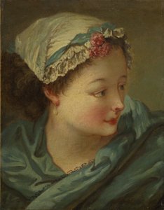 若い女性の頭部、1730年代初期、油彩・カンヴァス
