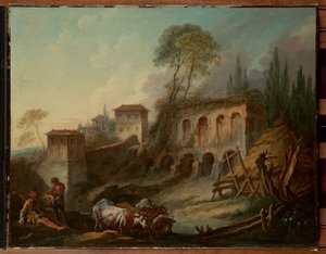 カンポ・ヴァッチーノから望むパラティーノの丘を配した想像の風景 作： François Boucher