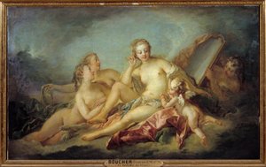 ヴィーナスのトイレ フランソワ・ブーシェ（1703-1770）の絵画 1749年 日1,07x1,73 m 作： François Boucher
