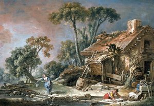 農家が建つ風景 作： François Boucher