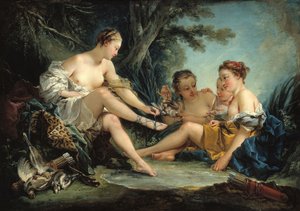 「狩りから帰ったニンフたちの休息」、通称『ディアナの狩りからの帰還』 作： François Boucher