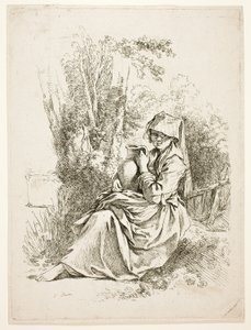 水差しを持つ農婦 作： François Boucher