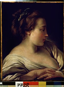 「少女の肖像」（少女の頭部） フランソワ・ブーシェ作（1703-1770） 1740-1750 寸法 36x28 cm エルミタージュ美術館、サンクトペテルブルク（サンクトペテルブルク） 作： François Boucher
