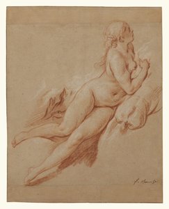 横たわるヌードの習作 作： François Boucher