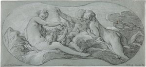 キューピッドと遊ぶ三美神 作： François Boucher