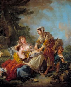 占い師。フランソワ・ブーシェ（1703-1770）の絵画 18世紀