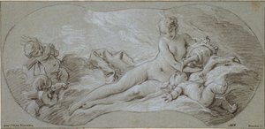 ヴィーナスはネクターでキューピッドを酔わせる 作： François Boucher