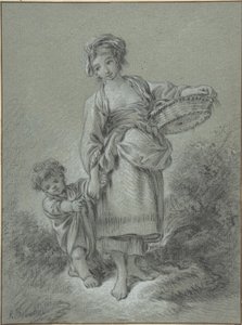 女性と少年 作： François Boucher