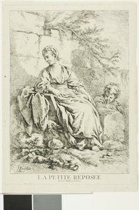 休んでいる若い女性 作： François Boucher