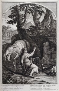 1660年、パリで制作された「シャルトル騎士団の創設者、聖ブルーノの生涯」からの挿絵。Eustache Le Sueurの絵画とFran Sois Chauveauのエングレービングによる ©UIG/Leemage 作： Francois Chauveau