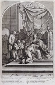 1660年、パリで制作された「シャルトル騎士団の創設者、聖ブルーノの生涯」からの挿絵。Eustache Le Sueurの絵画とFran Sois Chauveauのエングレービングによる ©UIG/Leemage 作： Francois Chauveau