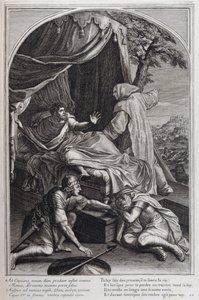 1660年、パリで制作された「シャルトル騎士団の創設者、聖ブルーノの生涯」からの挿絵。Eustache Le Sueurの絵画とFran Sois Chauveauのエングレービングによる ©UIG/Leemage 作： Francois Chauveau
