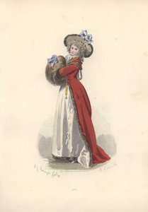 大きな毛皮のマフを持つ女性（マリー・アントワネットの時代