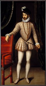 フランス国王シャルル9世（1550-1574）の足元の肖像。フランソワ・クルエ（1515-1572）の作品