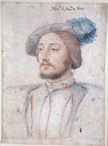 フランスの牧童であるブリサック伯爵シャルル・ド・コッセ（1506-1563）の肖像（コッセ＝ブリサック）。フランソワ・クルエ(1515-1572)による鉛筆と血で描かれたもの。1537.シャンティのコンデ美術館 作： François Clouet