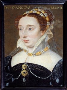 アンリ4世の正統な娘であるアングレーム公爵夫人フランスのディアーヌ（1538-1619）の肖像 フランソワ・クルエ（1515-1572）による絵画 16世紀 日0.31x0.23 m パリ、カルナヴァレ美術館