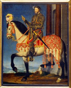 フランソワ・クルエ（1510年頃～1572年頃）による馬上のフランソワ1世の肖像。フィレンツェのウフィツィ美術館 - フランスのフランシス1世の騎馬像（油彩・パネル