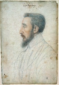 フランス王ヘンリー2世（1519年～1559年）の肖像 1547年頃クルエ・フランソワ（1515-1572）による血と黒い石の描画 作： François Clouet
