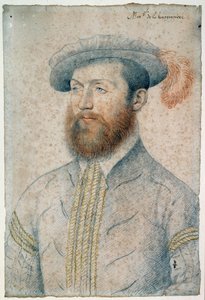 ブルゴニエール領主ジャン・デュプレシ（1525 - 1594）の肖像。フランソワ・クルエ（1515-1572）による血と黒い石のドローイング