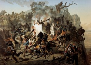 1873年4月15日、フランソワ・コンスタン・メス（？ -1905）によるモドグの敗北 作： Francois Constant Mes
