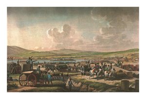 1807年5月9日、元帥ルフェーブルが率いるダンツィヒで包囲工事を訪れたナポレオン 作： Francois Dequevauviller