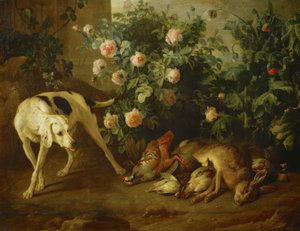 バラの茂みの近くで犬を守るゲーム