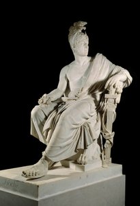 革命期のフランスの将軍、ラザール・ルイ・オッシュ（1768-1797）の肖像。フランソワ・ドミニク・アイム・ミルホム（1758-1823）による彫刻 太陽。1,90 m Versailles, musee du chateau 作： Francois Dominique Aime Milhomme