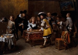 バックギャモンプレイヤーとの優雅な社交（"La Partie De Tric-Trac） 作： Francois Duchatel